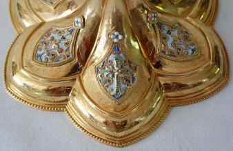 Solid silver gilt antique French Gothic Chalice.